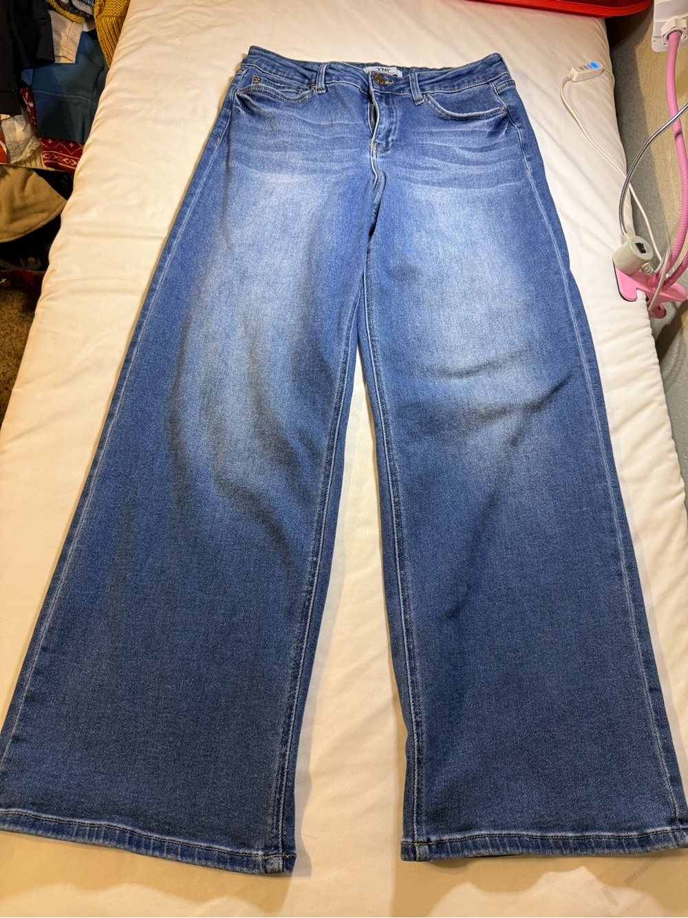 YMI Wide-Leg Jeans in Medium Blue Wash
